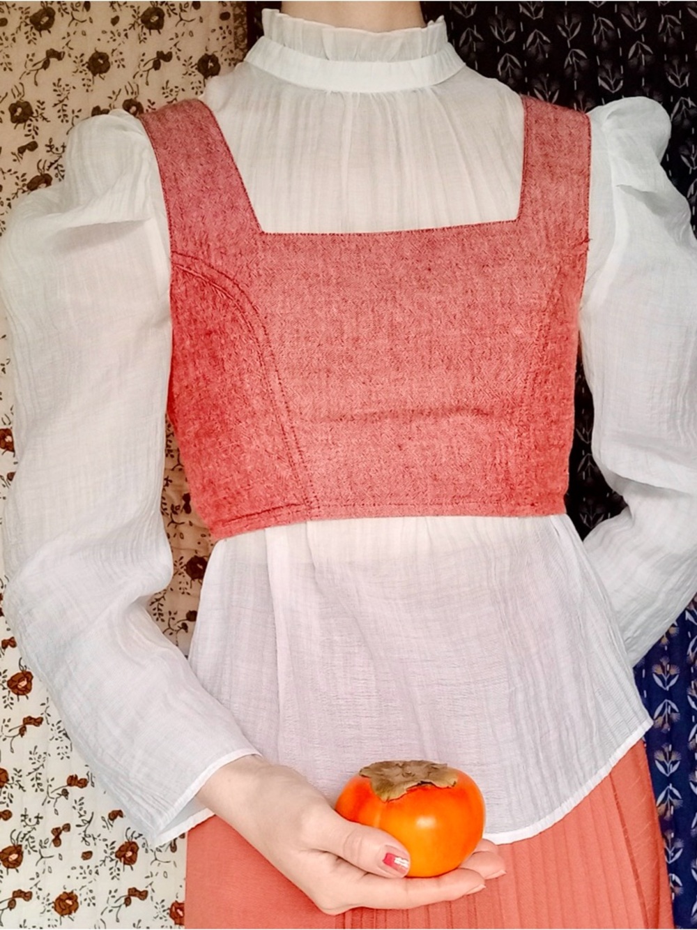 Anthro ❉ Maeve Sheer Mock Neck Long Puffed Sleeve Victorian Peasant Blouse XXSP